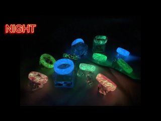 fashionable colorful luminous resin ring for women and men